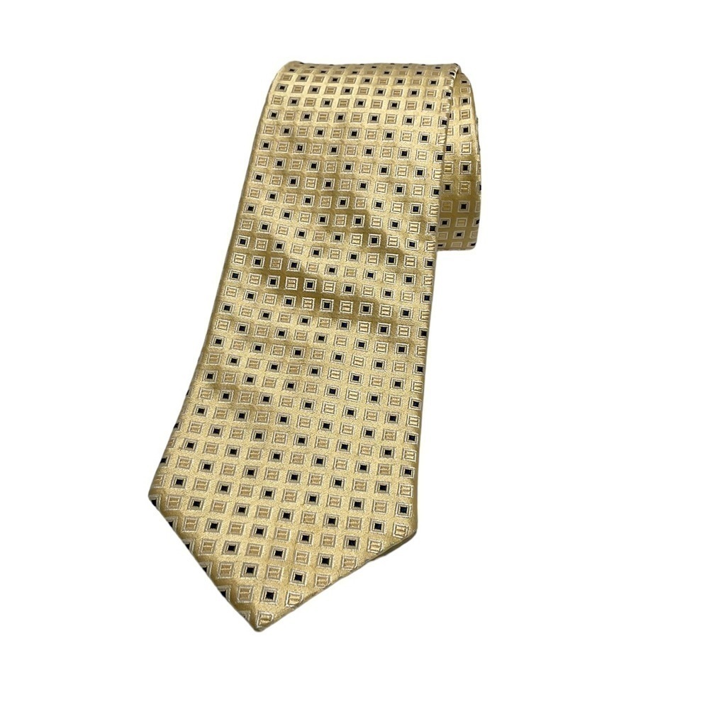 Tommy Hilfiger Silk‎ Tie Yellow Gold Blue Vintage Men’s